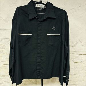 Mercedes Benz Black Work Shirt Mechanic Garage Shop Cropped Hem Daimler AG XL